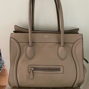 Celine Shoulder Luggage Tote Dune Shopper Bag